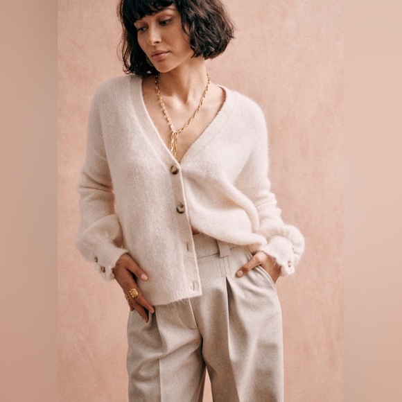 SEZANE Mia Mohair Wool Blend Cardigan - Picture 3 of 9